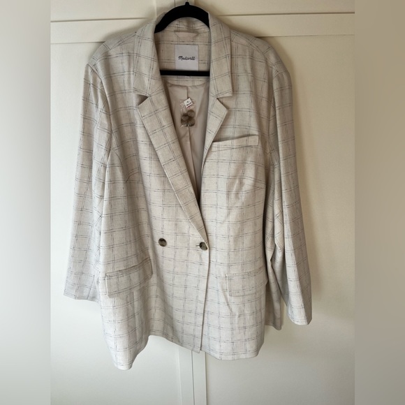 Madewell Women’s‎ NWT Plus Caldwell Double-Breasted Blazer Ghent Plaid Size 4X